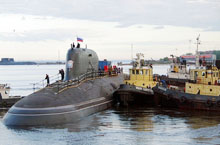 俄“北德文斯克号”攻击核潜艇出海进行测试